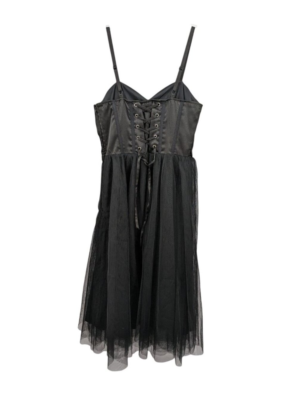 Cosmic Aura Satin‎ Corset Tulle Dress Lace Up Goth Coquette Ballet Fairy Small